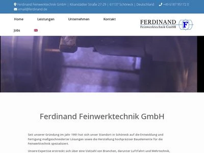 Website von Ferdinand Feinwerktechnik GmbH