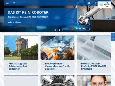 Website von FUCHS PETROLUB SE