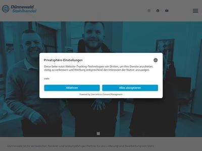 Website von Fa. Dünnewald Stahlhandel GmbH & Co. KG