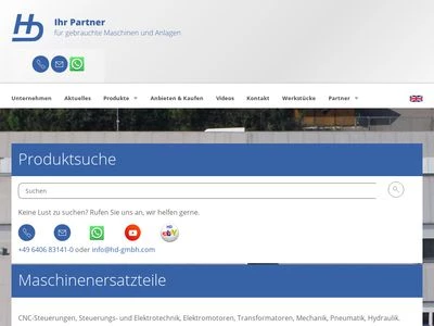 Website von HD Werkzeugmaschinenhandel GmbH