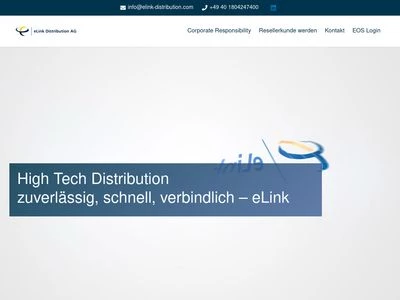 Website von eLink Distribution AG