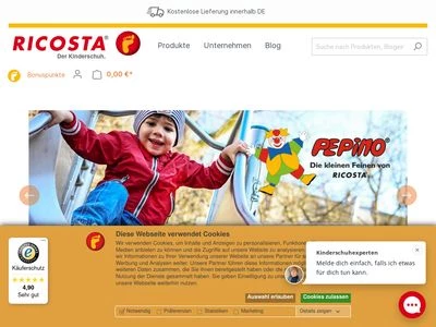 Website von Ricosta Schuhfabriken GmbH