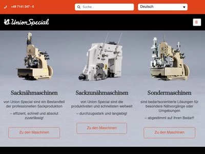 Website von UNION SPECIAL GmbH