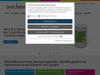 Website von orochemie GmbH + Co. KG