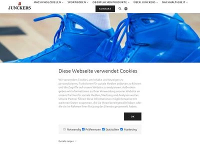 Website von Junckers Parkett GmbH