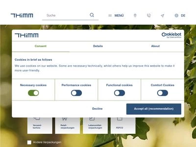 Website von THIMM Group GmbH + Co. KG