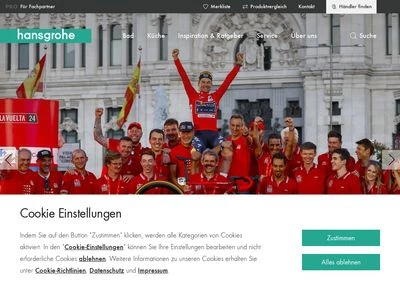 Website von Hansgrohe Deutschland Vertriebs GmbH