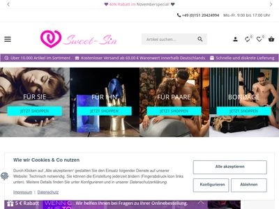 Website von Sweet Sin