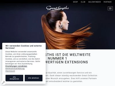 Website von Great Lengths Haarvertriebs GmbH