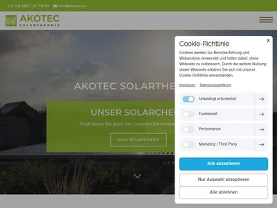 Website von AkoTec Produktionsgesellschaft mbH