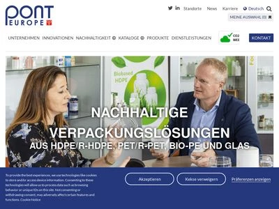 Website von Pont Packaging GmbH