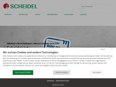 Website von Scheidel GmbH & Co. KG