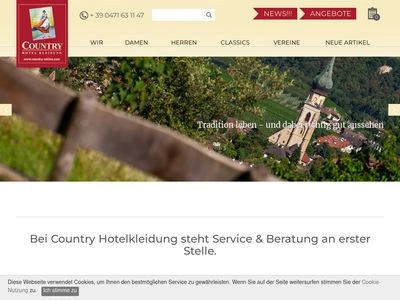 Website von Country Hotel Kleidung