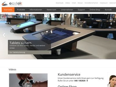 Website von eastek systems gmbh