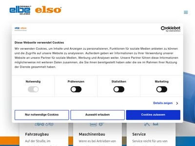 Website von Elbe Holding GmbH & Co. KG