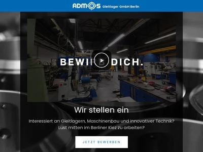 Website von ADMOS Gleitlager GmbH