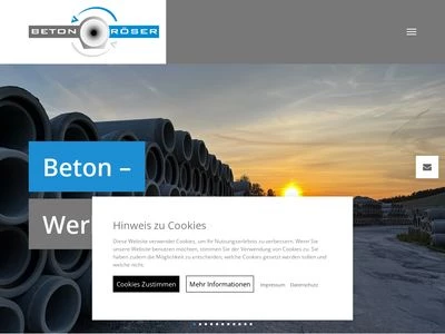 Website von Beton Röser GmbH + Co. KG