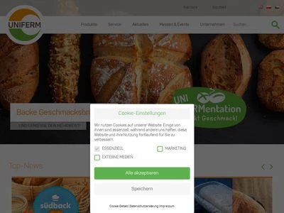 Website von UNIFERM GmbH & Co. KG