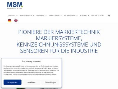 Website von MSM Markier-Sensor-Systeme GmbH