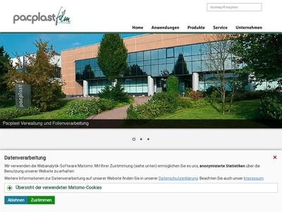 Website von Pacplast GmbH