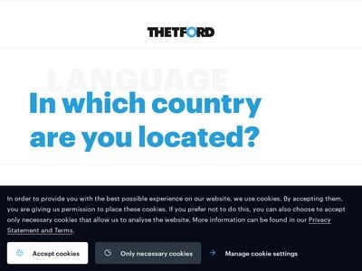Website von Thetford GmbH