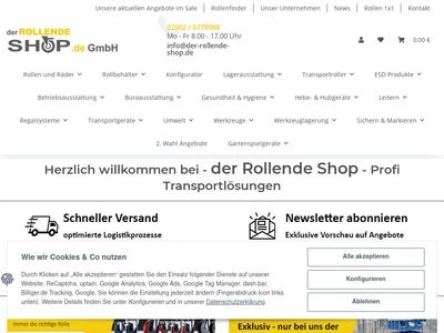 Website von der ROLLENDE Shop.de GmbH