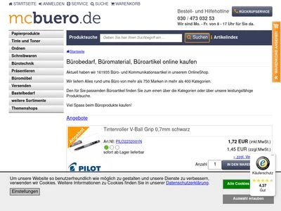 Website von Mc Büro GmbH