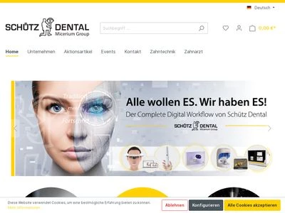 Website von Schütz Dental GmbH