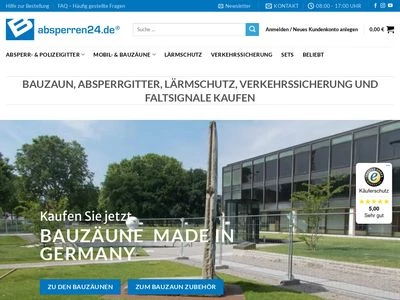 Website von absperren24.de - BECKS Absperrtechnik GmbH