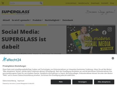 Website von SUPERGLASS DÄMMSTOFFE