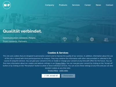 Website von N+F Handelsgesellschaft mbH