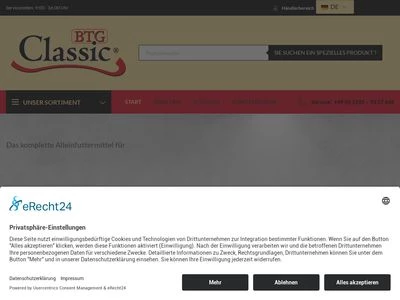 Website von BTG Beteiligungs GmbH