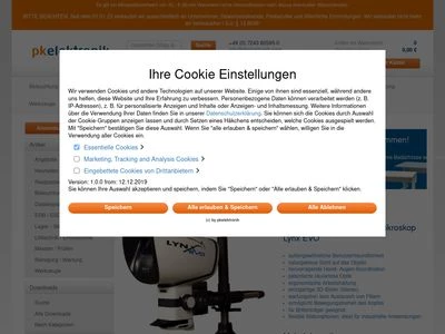 Website von PK Elektronik Vertriebs GmbH