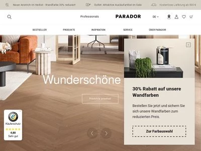 Website von Parador GmbH & Co. KG