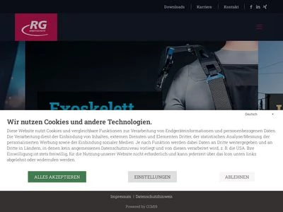 Website von RG ARBEITSSCHUTZ GmbH