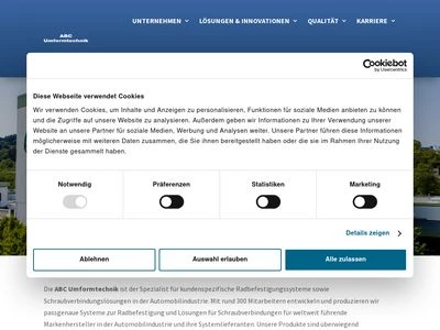 Website von ABC Umformtechnik GmbH & Co. KG