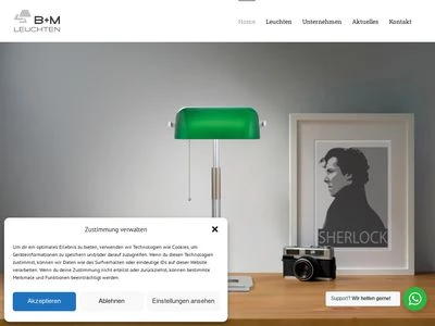 Website von B + M Leuchten GmbH