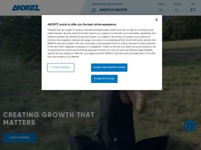 Website von ANDRITZ AG