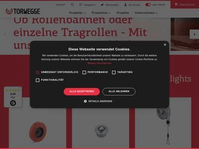 Website von TORWEGGE GmbH & Co. KG