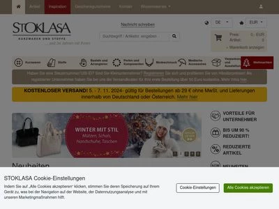 Website von Stoklasa textilni galanterie s.r.o.