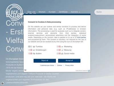 Website von European Convenience Food GmbH