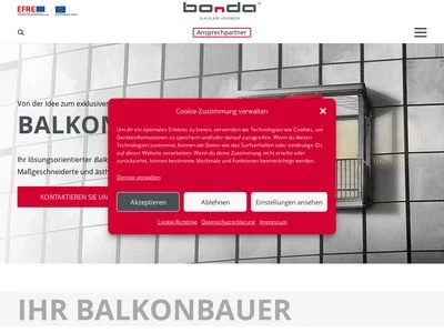 Website von BONDA Balkon- und Glasbau GmbH