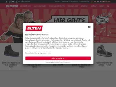 Website von ELTEN GMBH