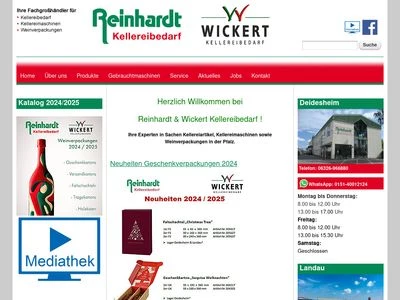 Website von Reinhardt Kellereibedarf GmbH