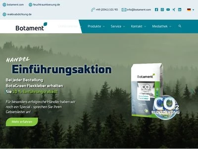 Website von BOTAMENT Systembaustoffe GmbH & Co. KG