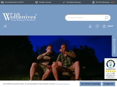 Website von Wolfknives Feines Werkzeug & Handwerk