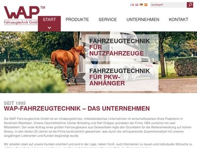 Website von WAP-Fahrzeugtechnik GmbH