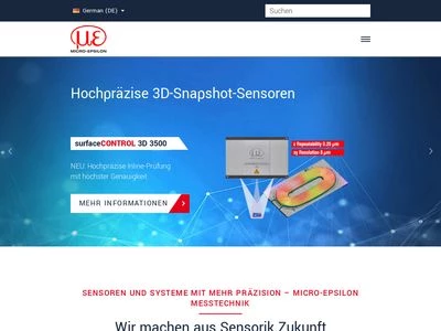 Website von MICRO-EPSILON MESSTECHNIK GmbH & Co. KG