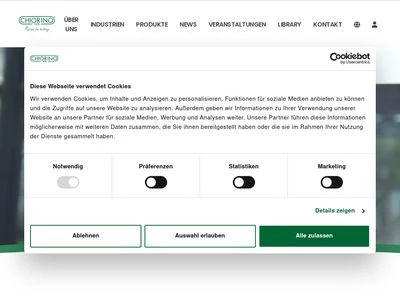 Website von Chiorino S.p.A.
