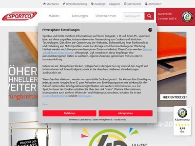 Website von Sportco GmbH